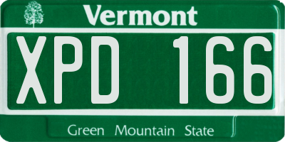 VT license plate XPD166