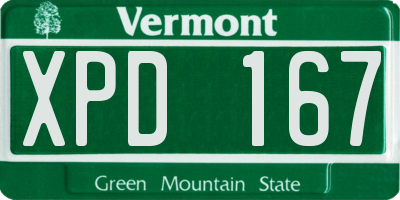 VT license plate XPD167