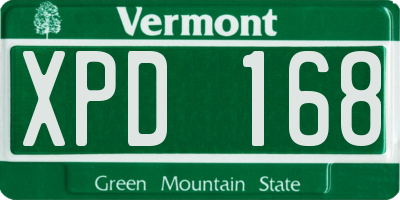VT license plate XPD168