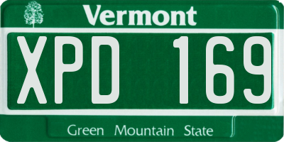 VT license plate XPD169