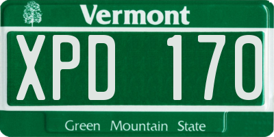 VT license plate XPD170