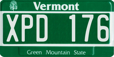 VT license plate XPD176