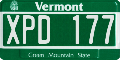 VT license plate XPD177