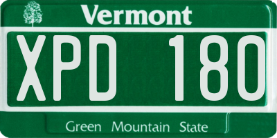 VT license plate XPD180