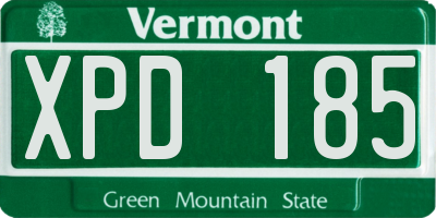 VT license plate XPD185
