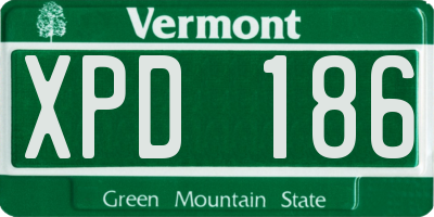 VT license plate XPD186