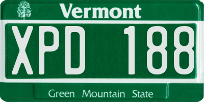 VT license plate XPD188