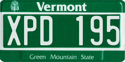 VT license plate XPD195