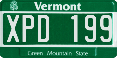 VT license plate XPD199