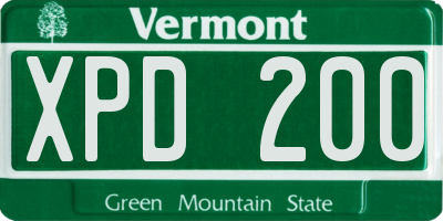 VT license plate XPD200