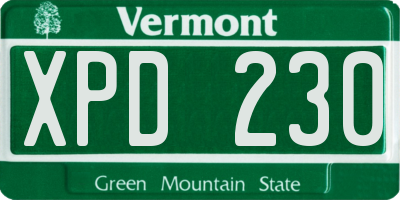 VT license plate XPD230