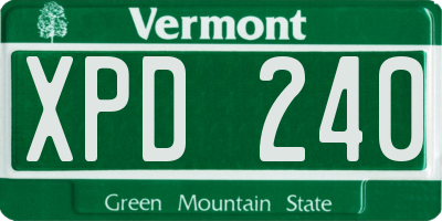 VT license plate XPD240