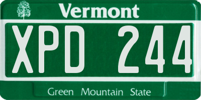 VT license plate XPD244
