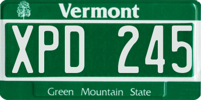 VT license plate XPD245