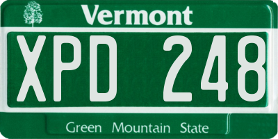 VT license plate XPD248