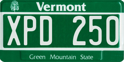 VT license plate XPD250
