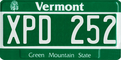 VT license plate XPD252