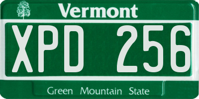 VT license plate XPD256