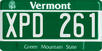VT license plate XPD261