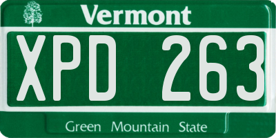 VT license plate XPD263
