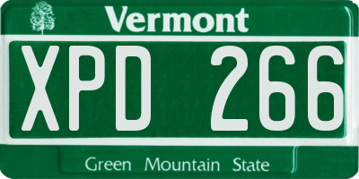 VT license plate XPD266
