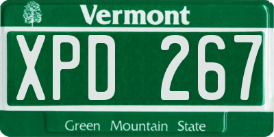 VT license plate XPD267