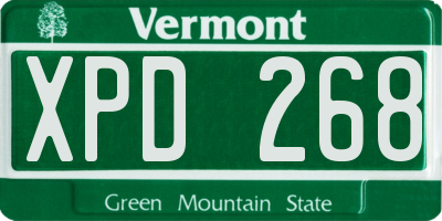 VT license plate XPD268