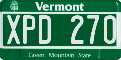 VT license plate XPD270