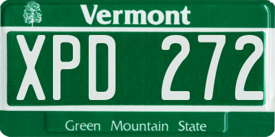 VT license plate XPD272