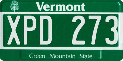 VT license plate XPD273