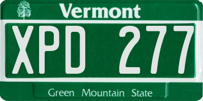 VT license plate XPD277