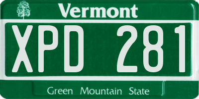 VT license plate XPD281