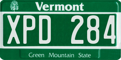 VT license plate XPD284