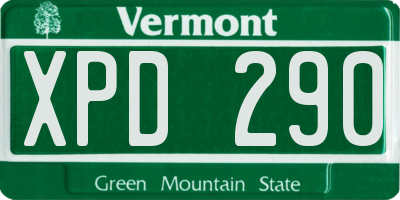VT license plate XPD290
