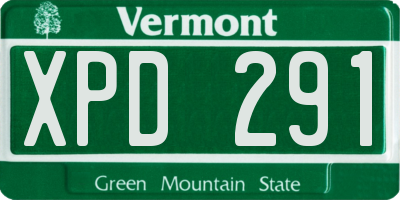 VT license plate XPD291