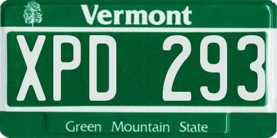 VT license plate XPD293