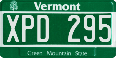 VT license plate XPD295