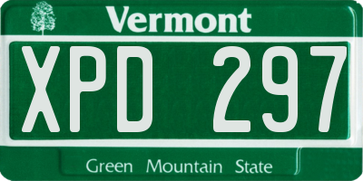 VT license plate XPD297