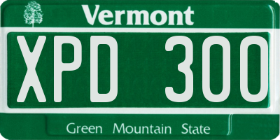 VT license plate XPD300