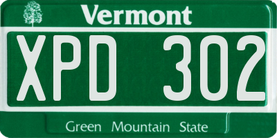 VT license plate XPD302