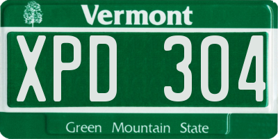 VT license plate XPD304