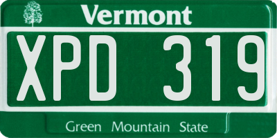 VT license plate XPD319