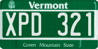 VT license plate XPD321