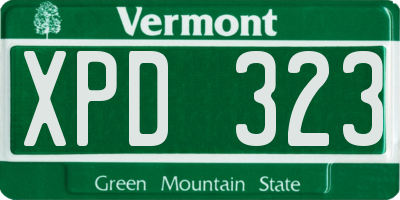 VT license plate XPD323