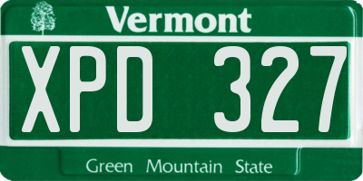 VT license plate XPD327