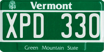 VT license plate XPD330