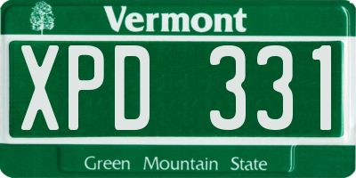 VT license plate XPD331