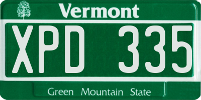 VT license plate XPD335