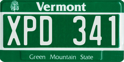 VT license plate XPD341