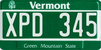 VT license plate XPD345